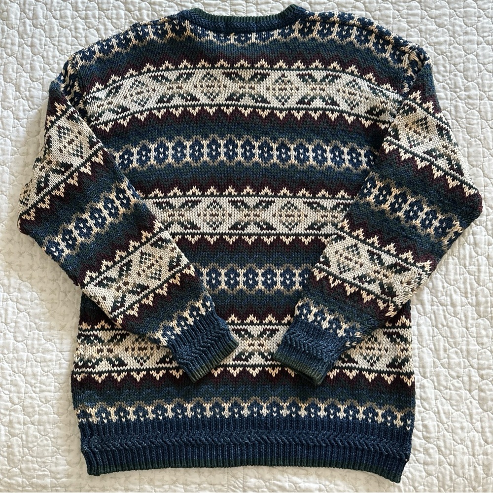 Vintage GANT Sweater Men's Large Colorful Hand Framed Cotton 90's Grandpa Cosby - Picture 3 of 7